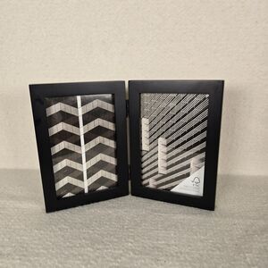 Double Picture Frame Black Hinged 4x6 Size